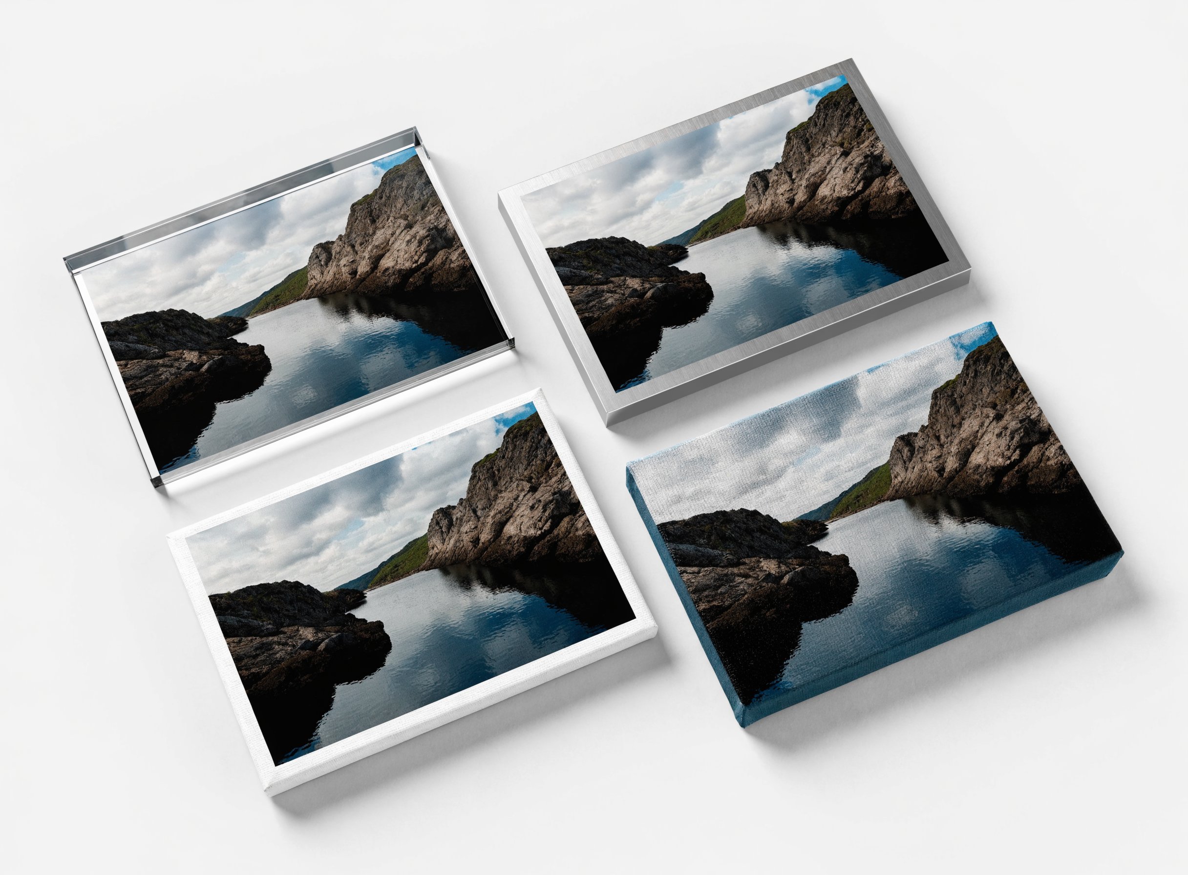 Confronto tra supporti di stampa fotografica: plexiglass, alluminio dibond, forex e tela