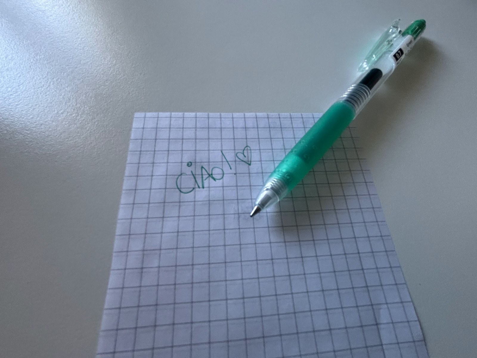 Prova di scrittura Pilot Pop'Lol su carta a quadretti