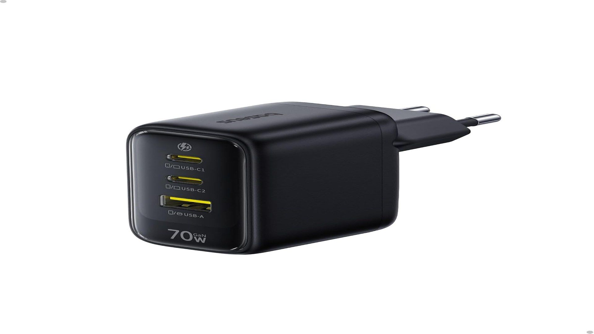 Caricatore USB C GaN 70W Baseus Enerfill con 3 porte